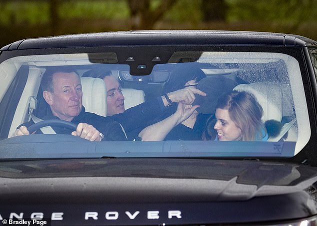 Princess Beatrice and her fiance Edoardo Mapelli Mozzi were spotted leaving the Royal Lodge in Windsor after celebrating her father's 60th birthday party