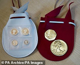 Examples of the Royal Maundy money that was handed money to pensioners from all over Britain to mark the Queen's Diamond Jubilee's Diamond Jubilee