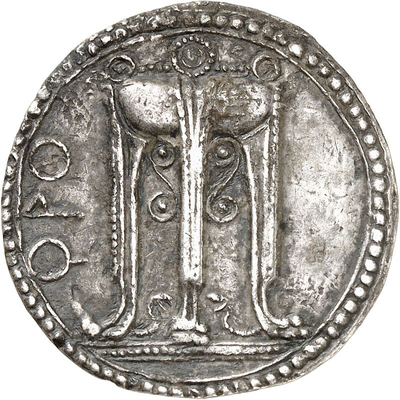 Изображение треноги на монетах древности
