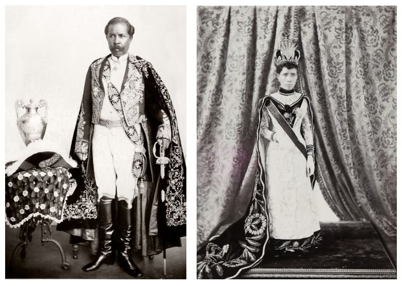 Премьер-министр Райнилайаривуни, королева Ранавалуна III, около 1892 г