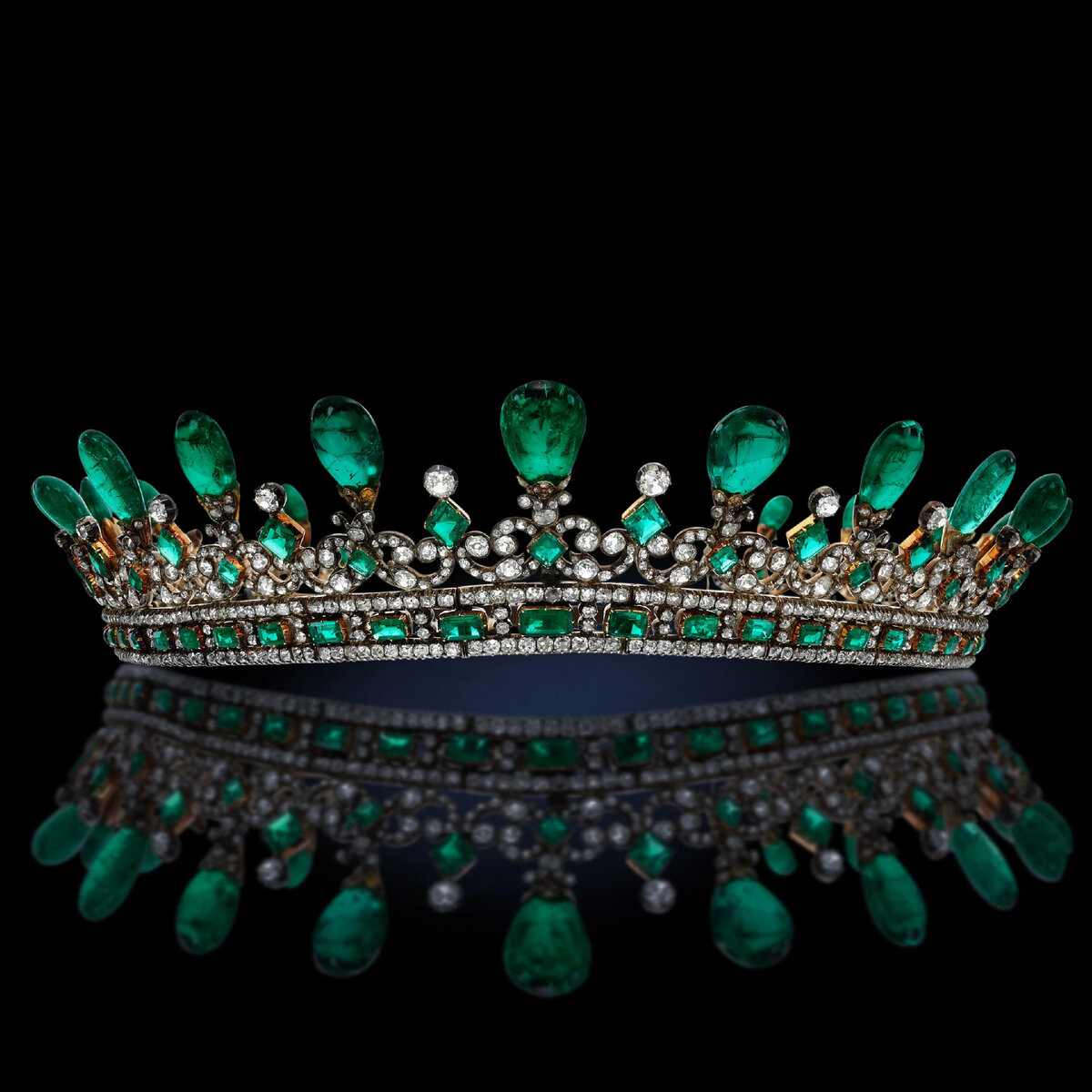 An historically important emerald and diamond diadem, Joseph Kitching, 1845