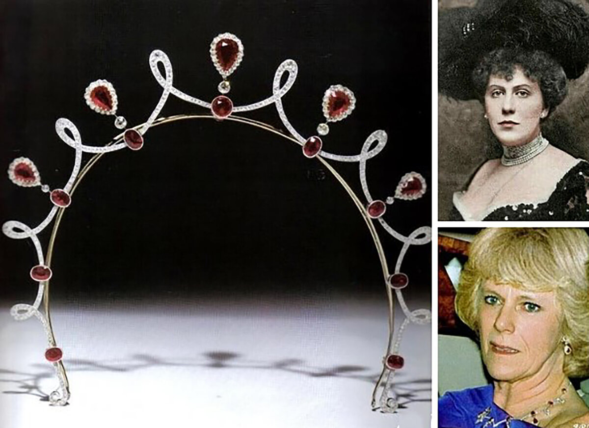 Змея подколодная: невероятное ожерелье в форме рептилии герцогини Корнуольской и рубиновая тиара-колье ее пробабки