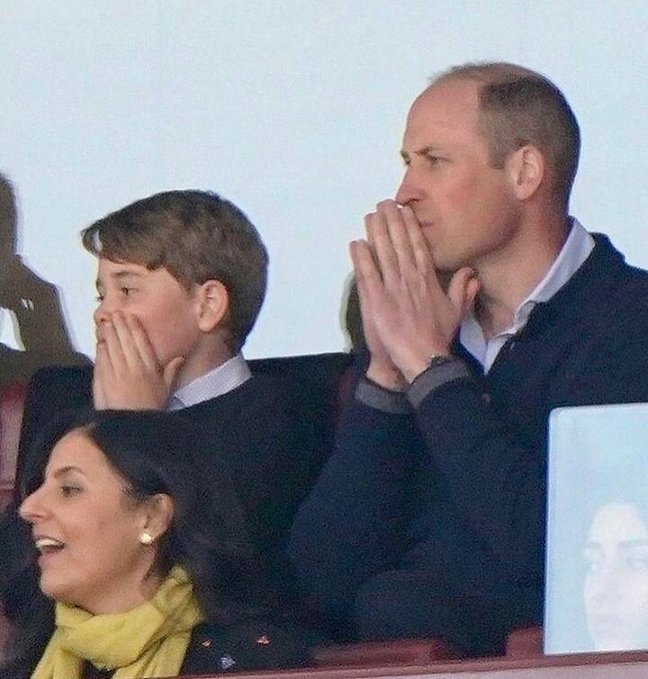 Принц Уильям и принц Джордж пришли на футбольный матч
