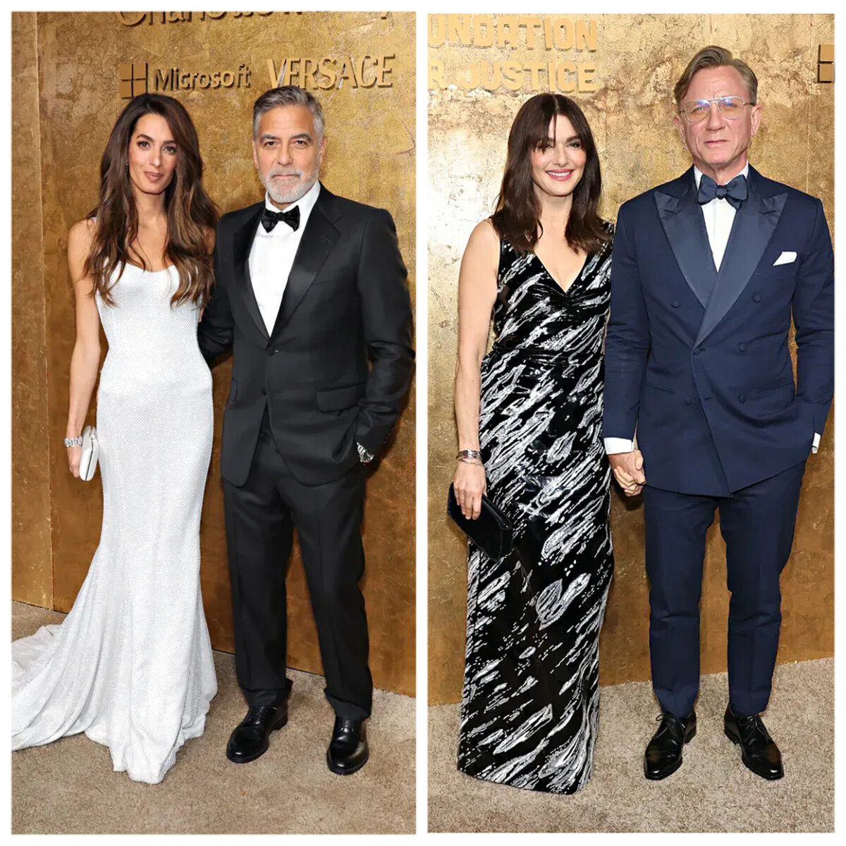 Джордж и Амаль Клуни  /  Британские актёры: Дэниел Крейг (Джеймс Бонд) и его супруга Рейчел Вайс Джордж и Амаль Клуни  /  Британские актёры: Дэниел Крейг (Джеймс Бонд) и его супруга Рейчел Вайс