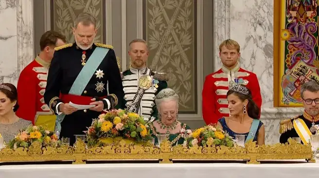 Испанский король Филипп и королева Летиция побывали на званом ужине у датской королевской семьи во дворце Кристианборг.-19