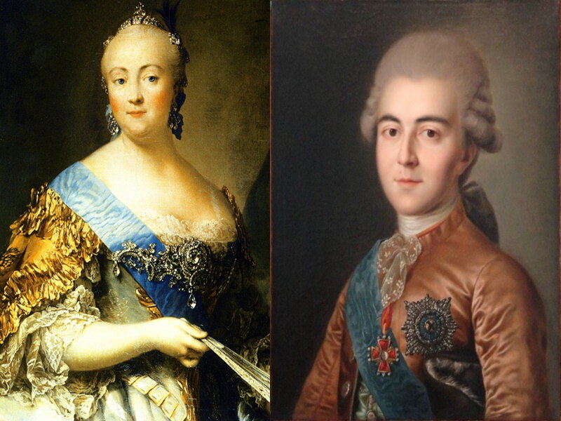 Елизавета Петровна и Алексей Разумовский - мать и отец княжны Владимирской. 