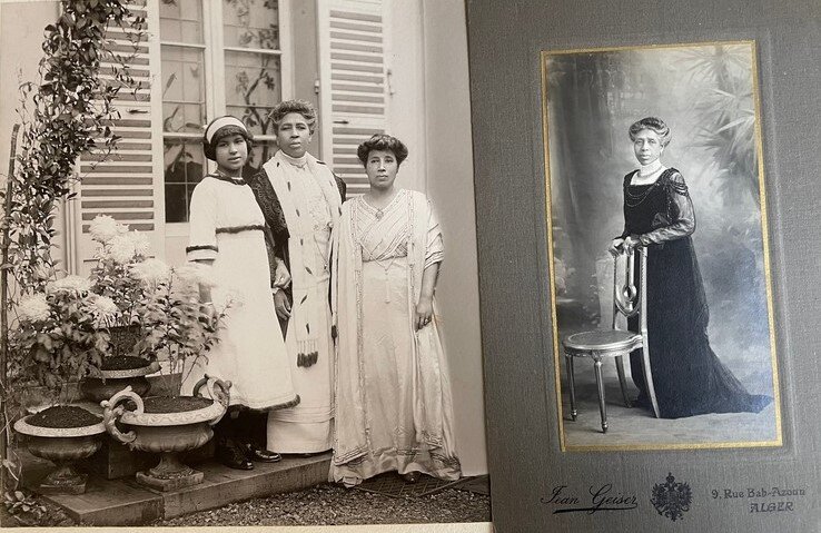 Слева: семья, ок. 1912 г. Справа: принцесса Рамасиндразана, ок. 1920 г.