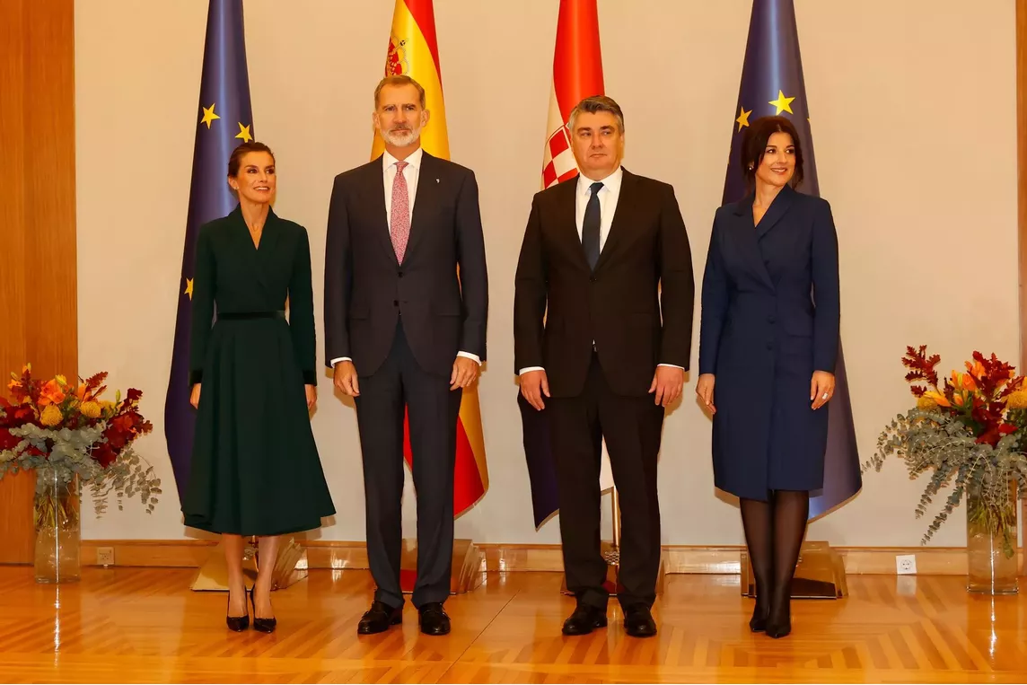 Визит короля и королевы Испании в Хорватию: встреча в президентском дворце