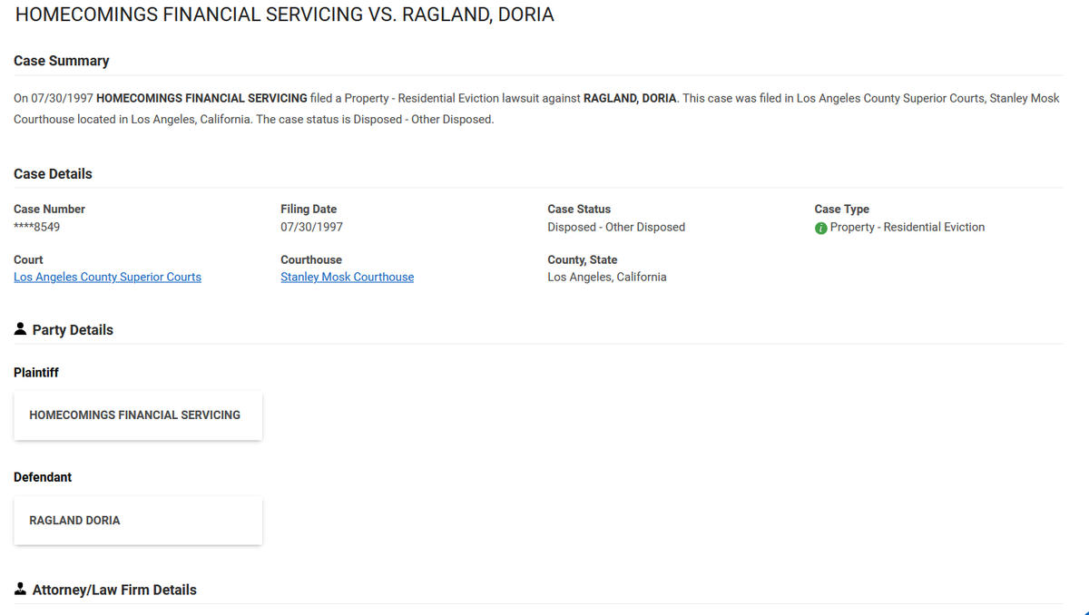 Тип дела - гражданское дело о выселении из жилого помещения. На сайте lacourt.org указан следующий тип: жилой-незаконно задержанный Тип дела - гражданское дело о выселении из жилого помещения. На сайте lacourt.org указан следующий тип: жилой-незаконно задержанный