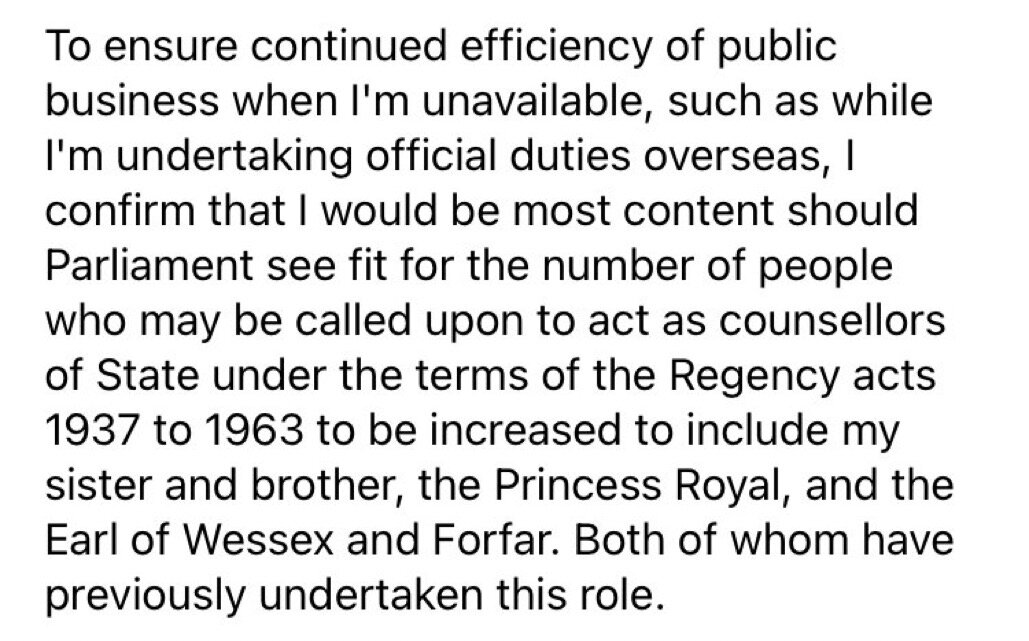 фрагмент письма короля Палате лордов фрагмент письма короля Палате лордов