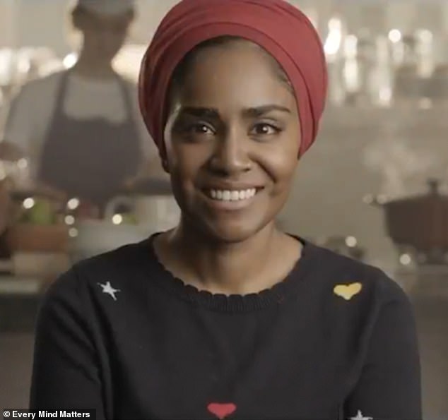 It features celebrities including Davina McCall, Bradley Wiggins, Nadiya Hussain (pictured) and Gillian Anderson talking about their own experiences of mental health problems